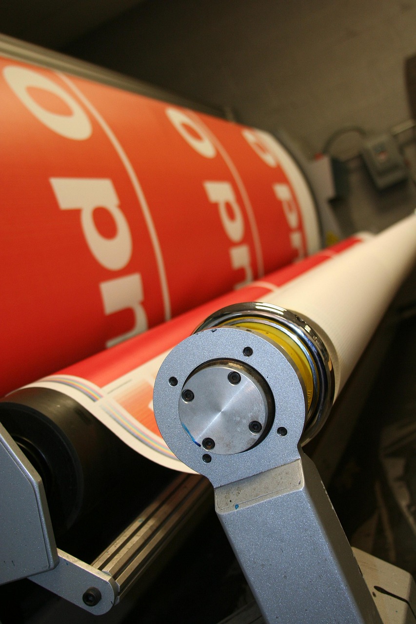 Large format commercial printing in progress